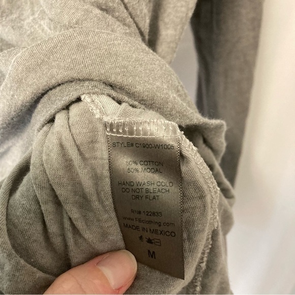 Foreign Exchange Gray Thin Loose Hoodie Size Medium - Picture 7 of 9
